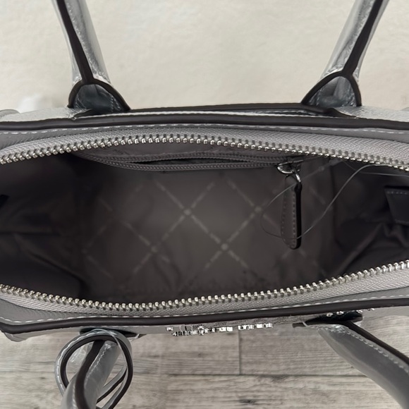 Michael Kors Avril Small Silver Satchel NWT - Picture 12 of 16